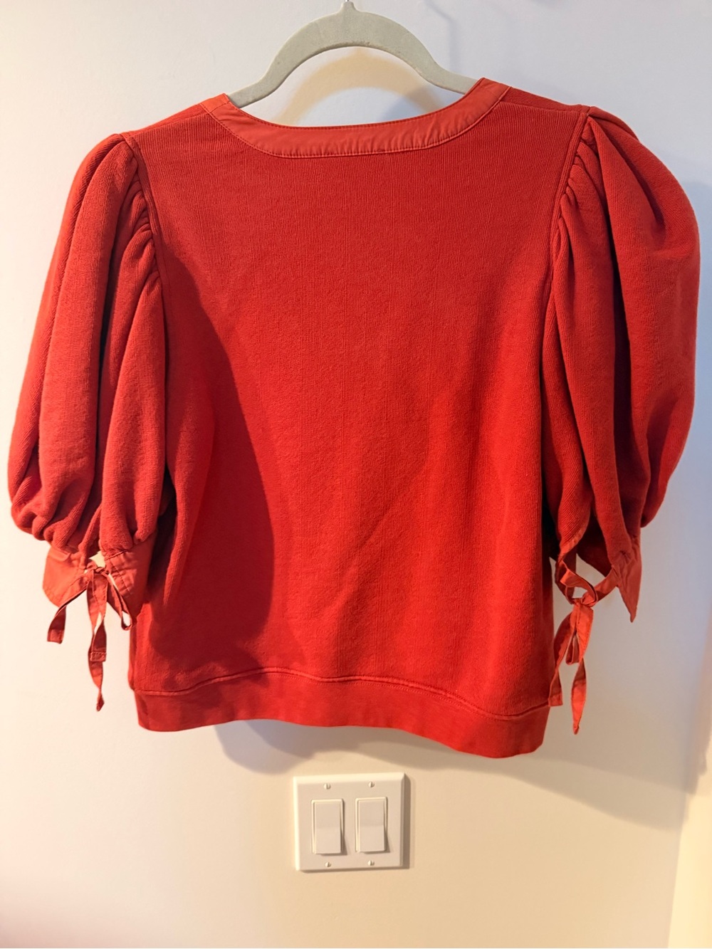 Ulla Johnson Bess Pullover Bossa Nova V-Neck Puff-Sleeve Sweater - Picture 5 of 8